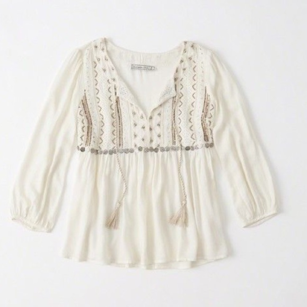 ABERCOMBIE BEADED TOP